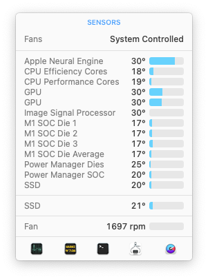 M1 Mac Mini Celcisum Temps